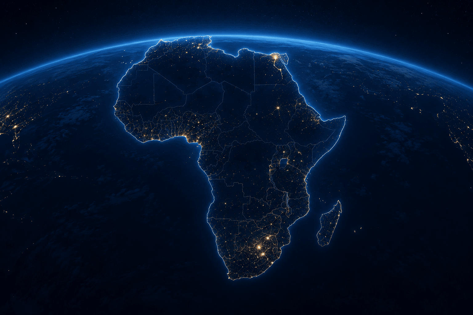 Carte institutionnelle nocturne de l'Afrique
